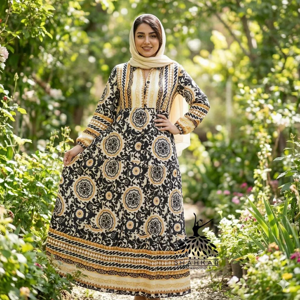 پیراهن ساحلی زنانه بوگاتی بلند یقه دیپلمات