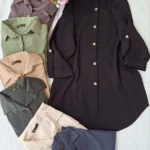 ست های مانتو و شلوار استین بلند پاکتی