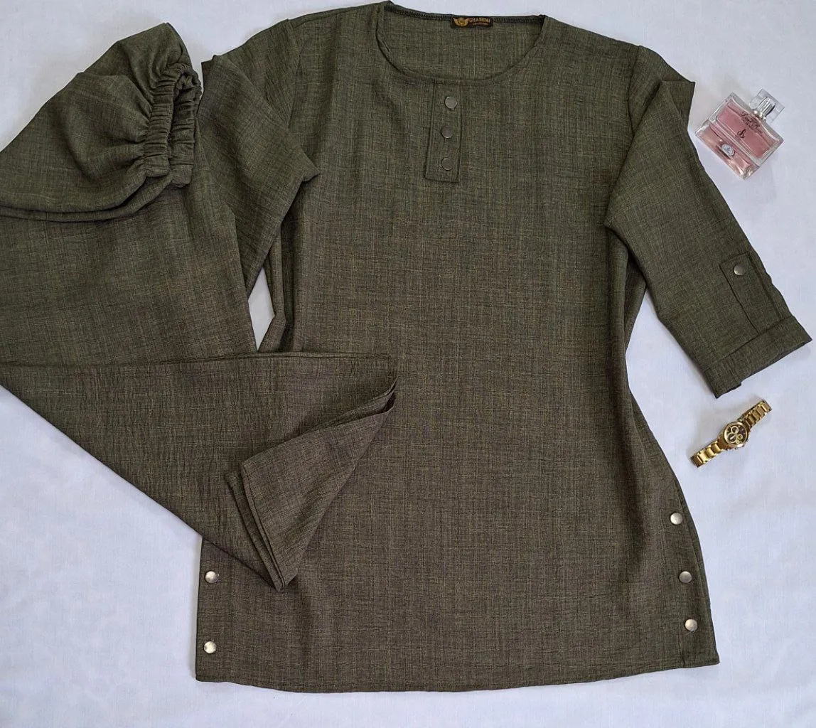 ست مانتو شلوار زنانه شانتون شیک خنک