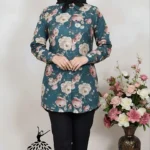 شومیز طرح گل جلو دکمه دار