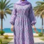 پیراهن ساحلی زنانه نخی پفکی