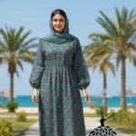 پیراهن ساحلی زنانه نخی پفکی