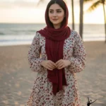 پیراهن ساحلی زنانه نخی پفکی