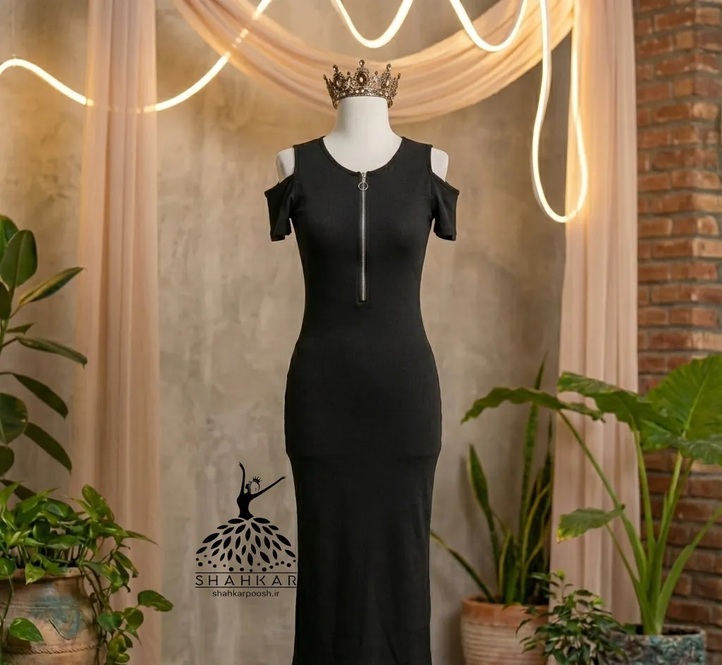 پیراهن ماکسی بلند مجلسی مشکی