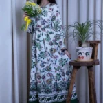 پیراهن ساحلی فلور آبی