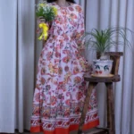 پیراهن ساحلی فلور نارنجی